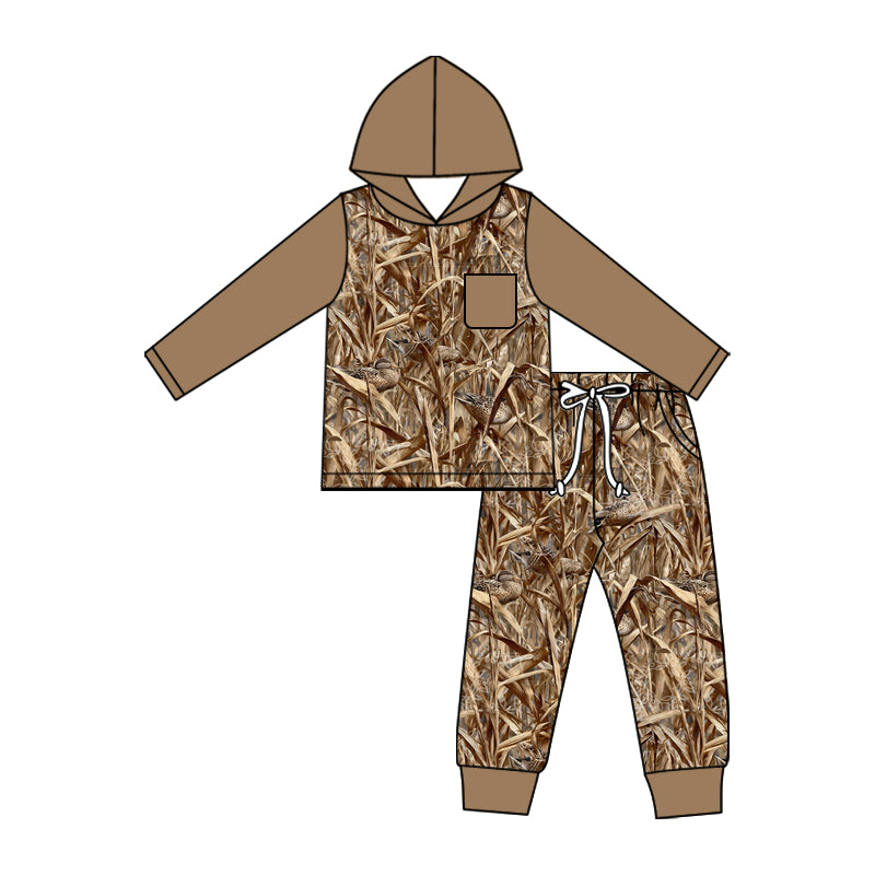 Duck print boys long sleeve hoodie set outfit preorder