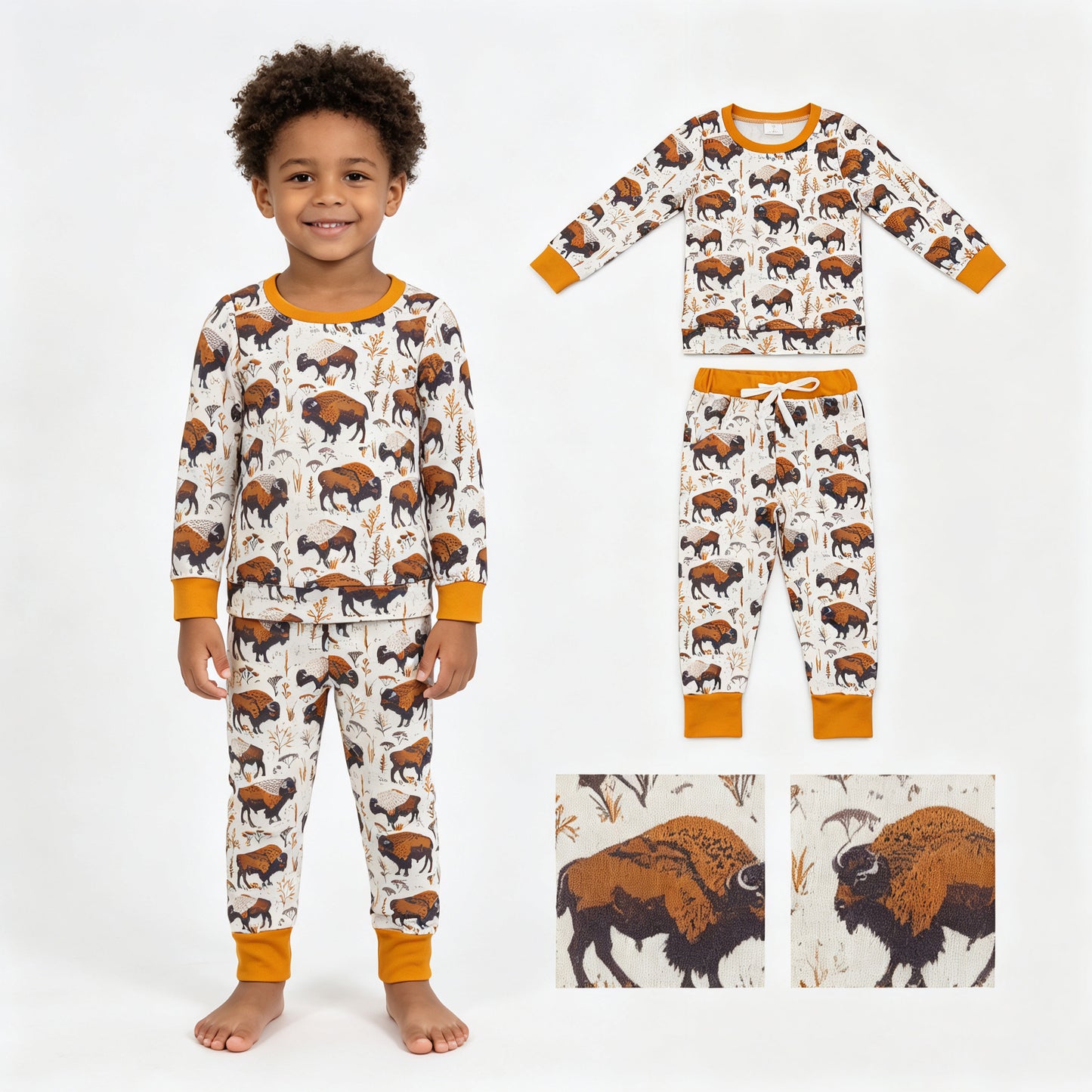 Cowboy western top matching pants long sleeve set outfit