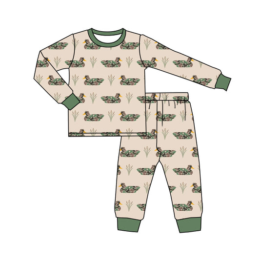 Camo duck long sleeve top matching pants boy outfit preorder