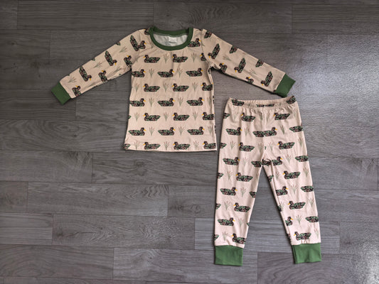 Camo duck long sleeve top matching pants boy outfit preorder