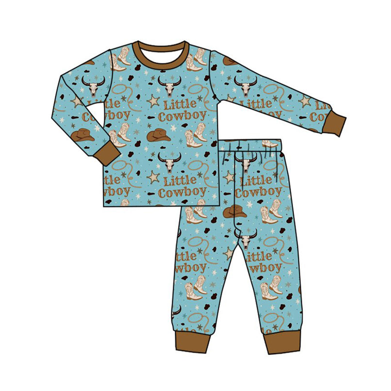 Little cowboy long sleeve top matching pants boy outfit preorder