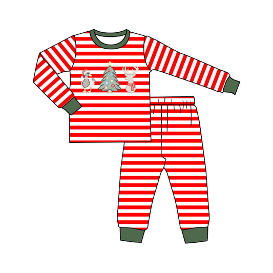 Christmas Camo duck print long sleeve top matching pants boy pajama set preorder