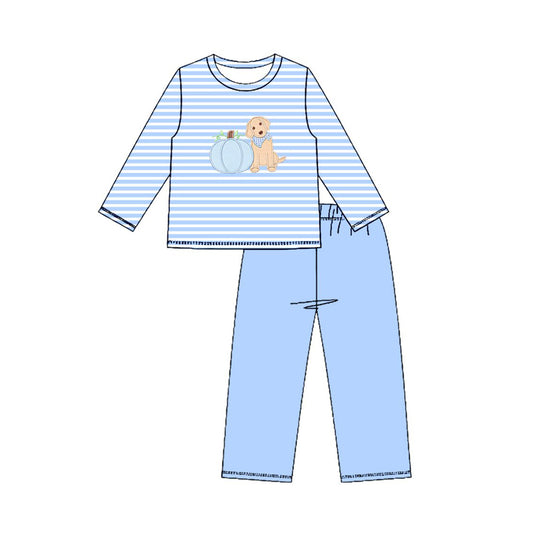 Boy long sleeve fall pumpkin matching pants boy spring fall outfit preorder