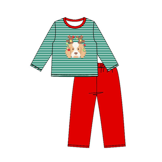 Boy long sleeve Christmas top matching pants fall outfit preorder