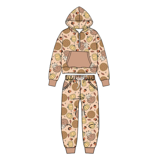 Boys long sleeve Thanksgiving turkey top matching pants fall outfit preorder
