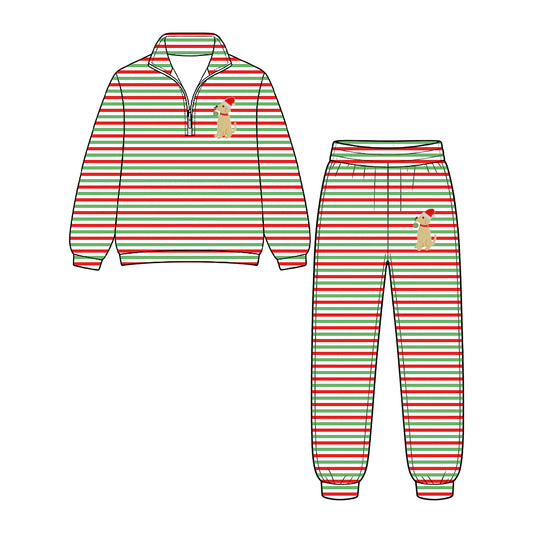 Boys long sleeve Christmas dog top matching pants fall outfit preorder