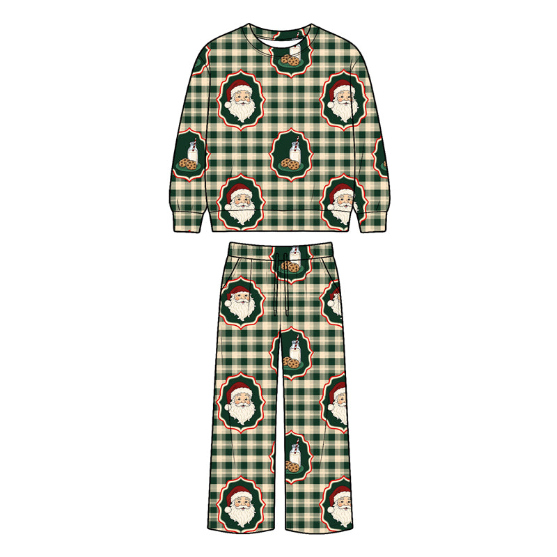 Long sleeve Christmas santa claus top matching pants wholesale factory price outfit preorder