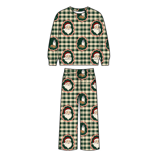 Long sleeve Christmas santa claus top matching pants wholesale factory price outfit preorder