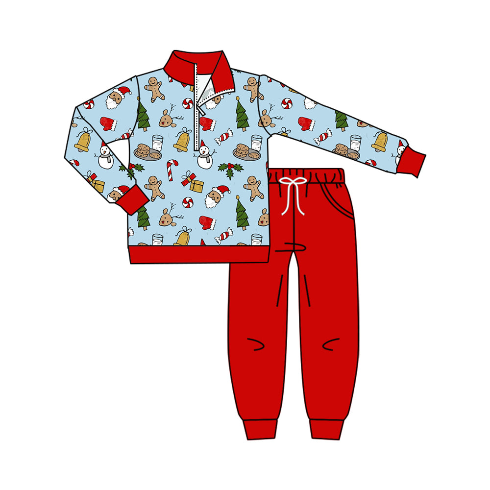 Long sleeve Christmas snowman top matching pants boy wholesale factory price outfit preorder