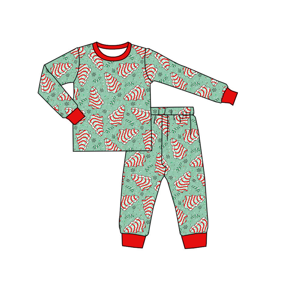 Long sleeve Christmas tree cake top matching pants boy wholesale factory price outfit preorder