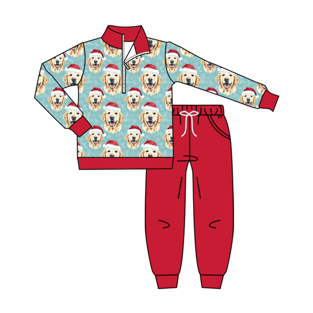 Long sleeve Christmas dog top matching pants boys wholesale factory price outfit preorder