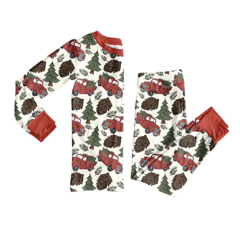 Long sleeve Christmas tree top matching pants boys wholesale factory price outfit preorder