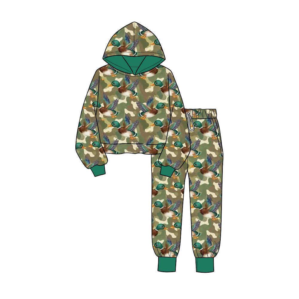 Duck print boys long sleeve hoodie set outfit preorder