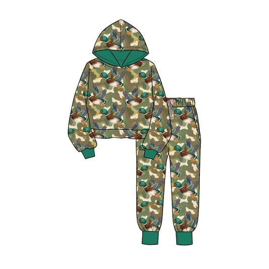 Duck print boys long sleeve hoodie set outfit preorder