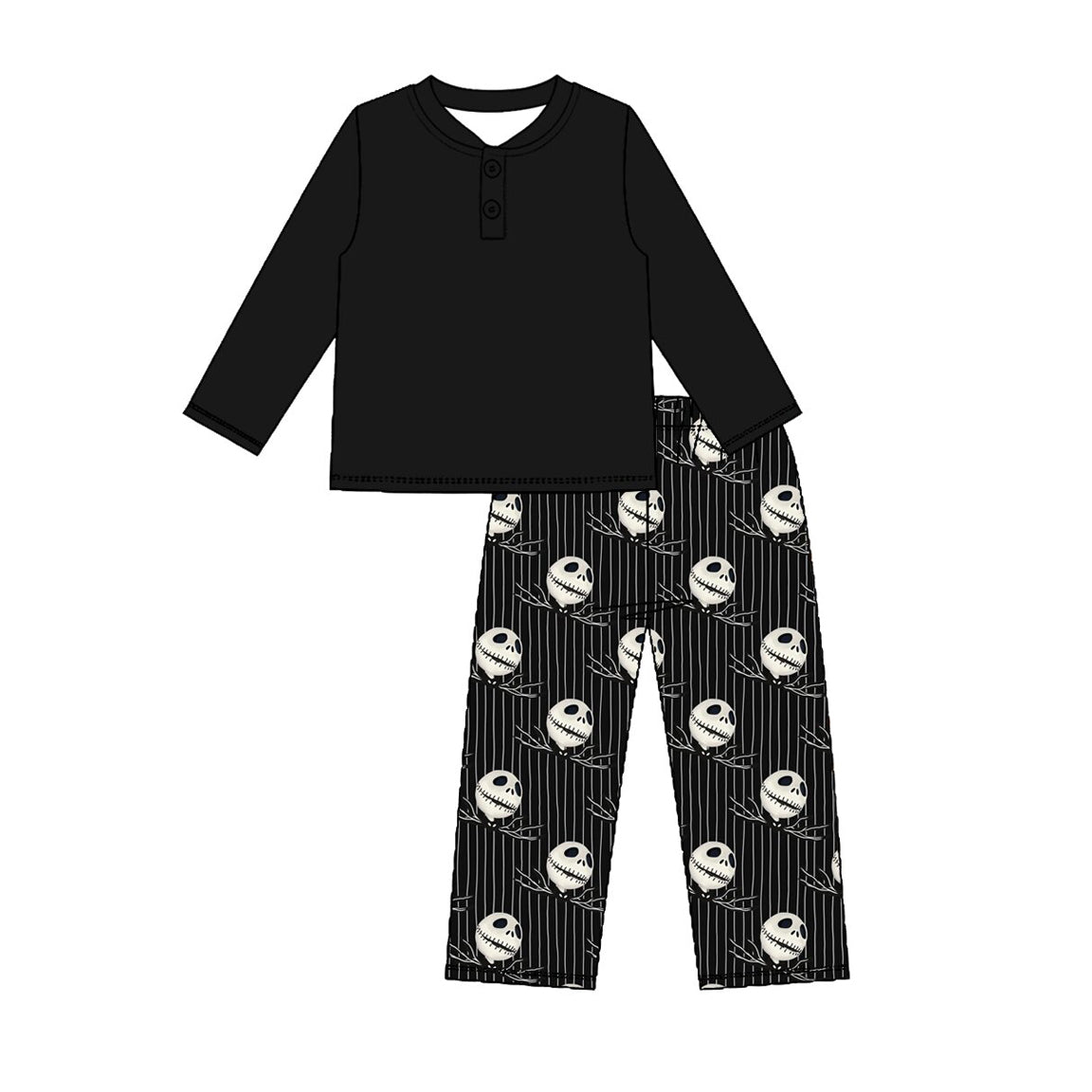 Halloween ghost print boys long sleeve outfit preorder