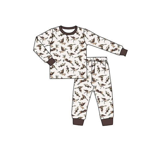 Deer duck long sleeve top matching pants boys pajama set outfit preorder