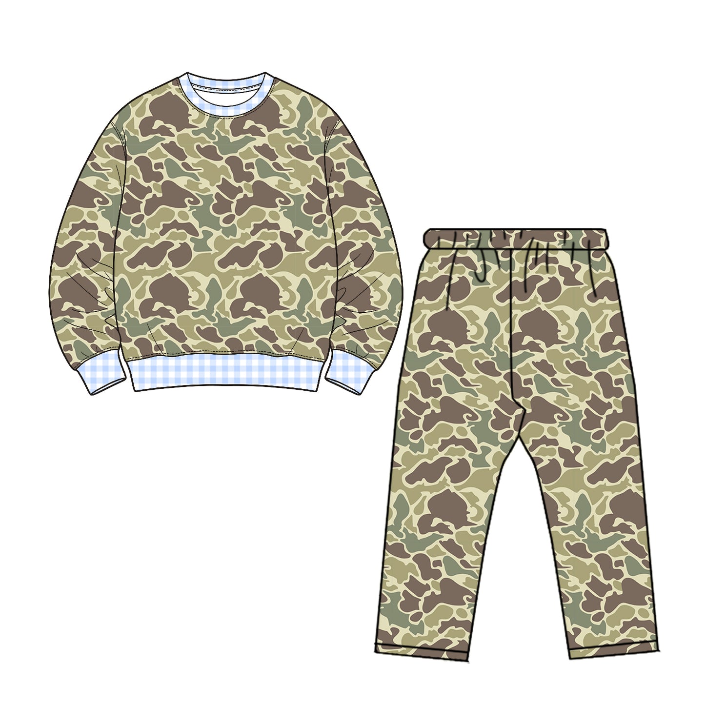 Grey khaki long sleeve top matching pants boys fall winter outfit preorder