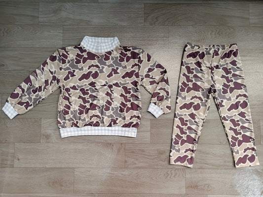 Dark grey long sleeve top matching pants boys fall winter outfit preorder