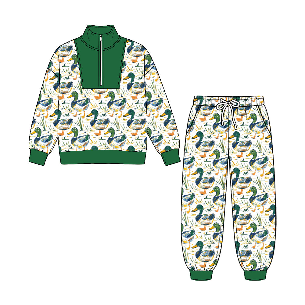 Long sleeve duck pullover top matching pants fall winter boys outfit preorder