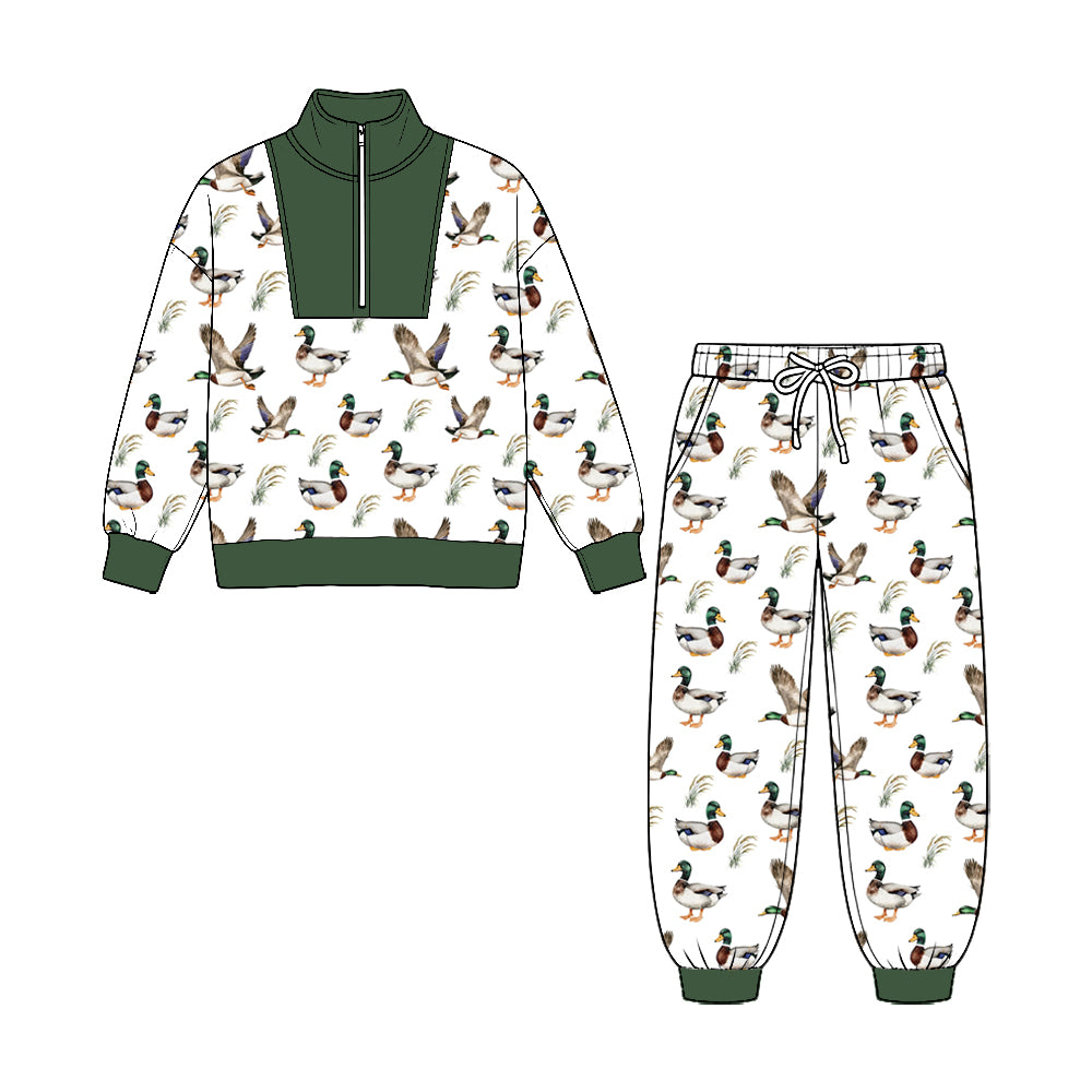 Long sleeve duck pullover top matching pants fall winter boys outfit preorder