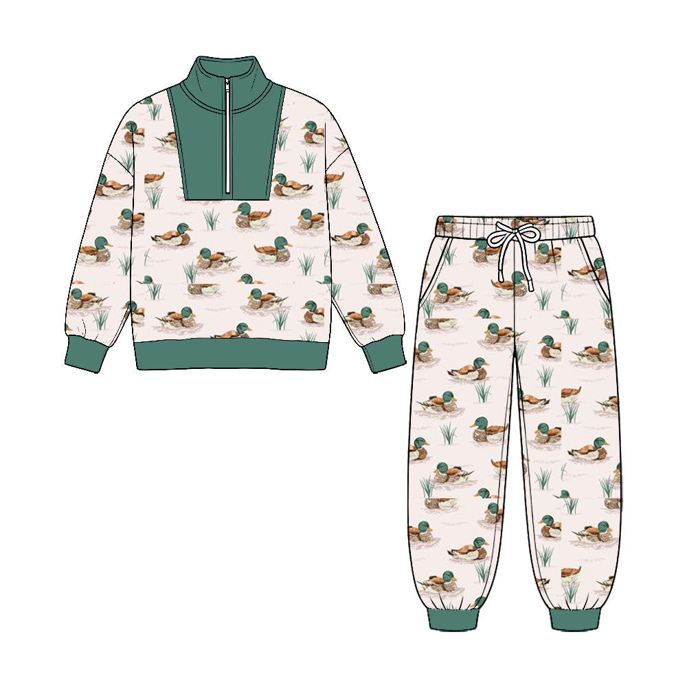 Long sleeve duck pullover top matching pants fall winter boys outfit preorder
