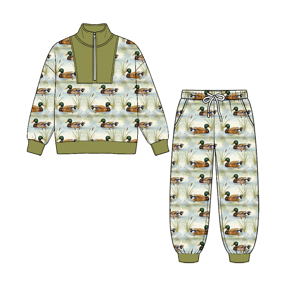 Long sleeve duck pullover top matching pants fall winter boys outfit preorder
