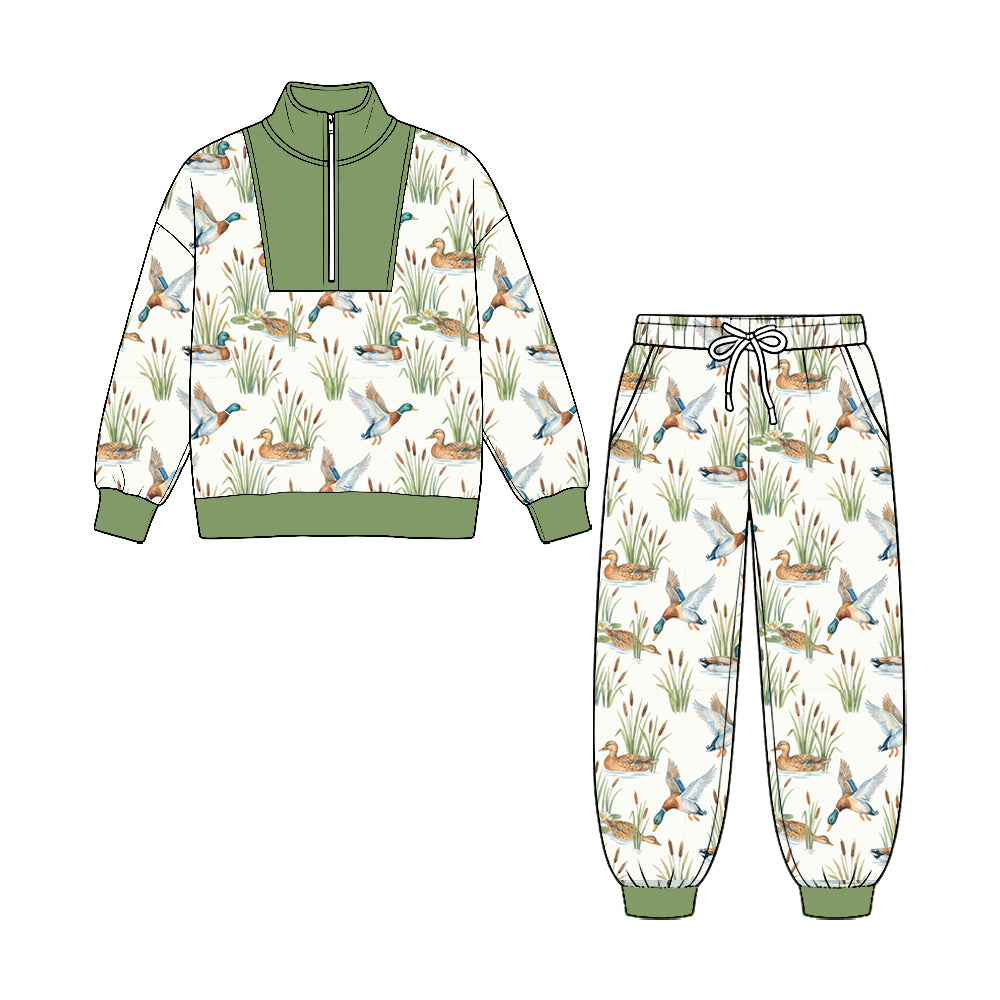 Long sleeve duck pullover top matching pants fall winter boys outfit preorder