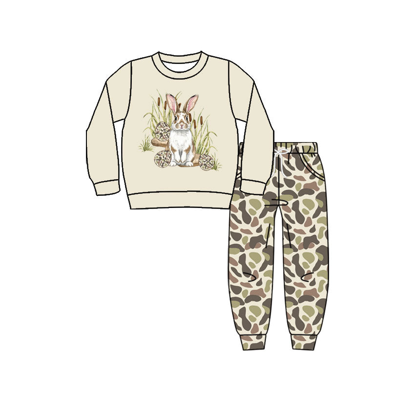 Long sleeve Easter bunny top matching pants boy outfit preorder