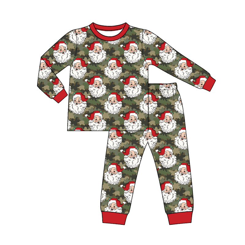 Long sleeve Christmas santa claus top matching pants boy outfit preorder