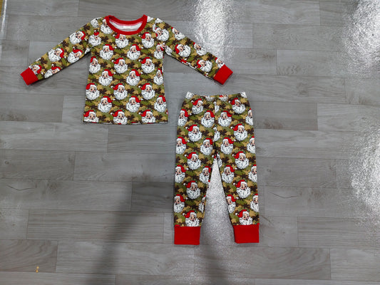 Long sleeve Christmas santa claus top matching pants boy outfit preorder