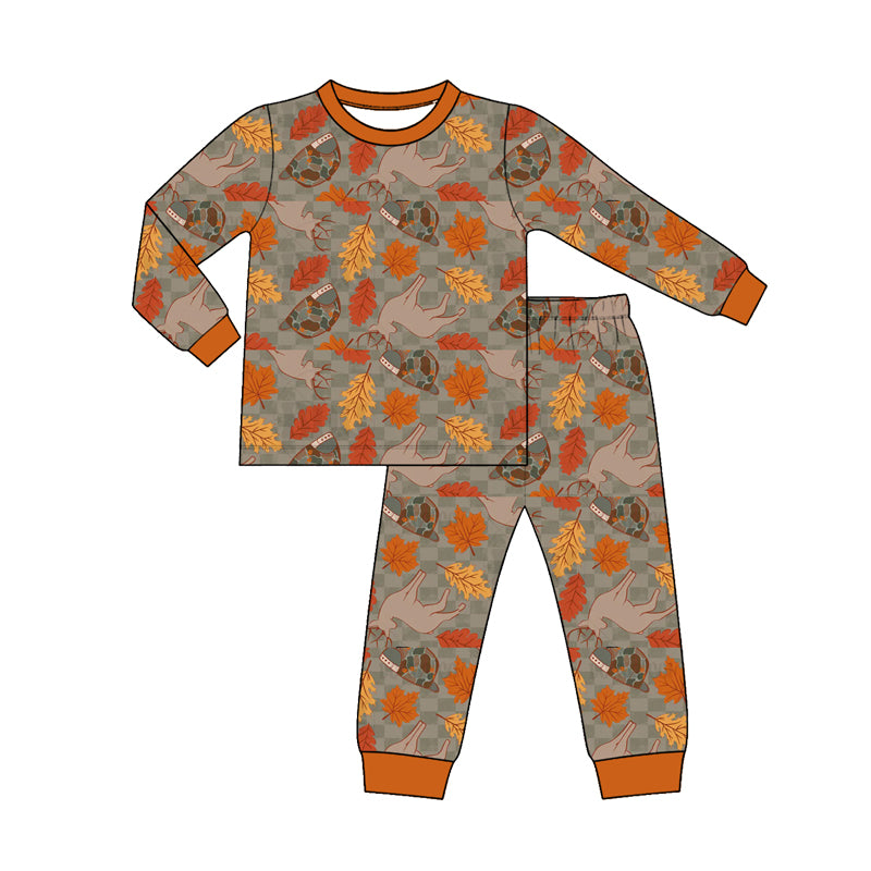 Long sleeve camo hat deer top matching pants boy pajama set preorder