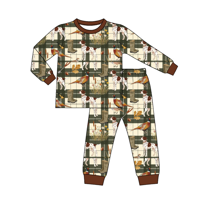 Long sleeve dog boots top matching pants boy pajama set preorder