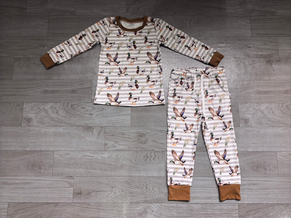 Long sleeve mallard duck top matching pants boy set preorder