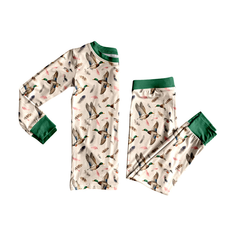 Long sleeve Duck print top matching pants boys pajama set preorder