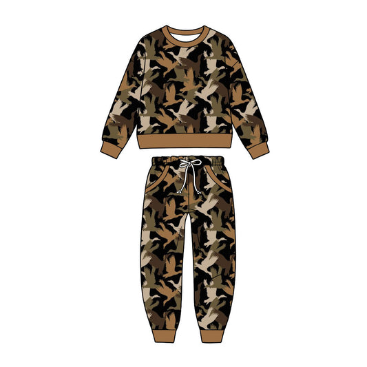 Duck print boys long sleeve set outfit preorder