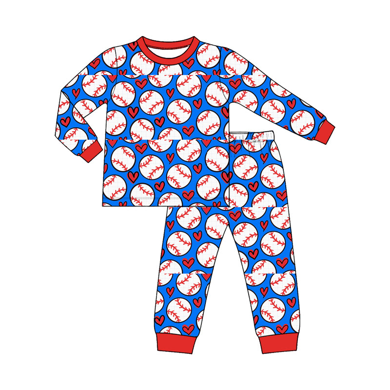 Baseball print boy long sleeve set outfit preorder