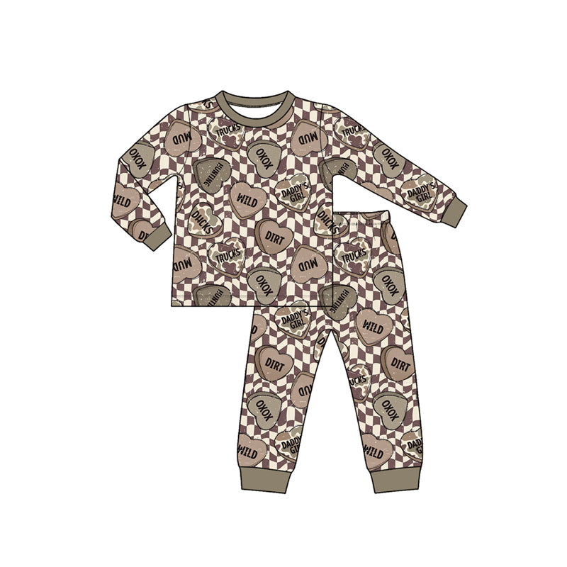 Valentines day heart print boy long sleeve outfit preorder