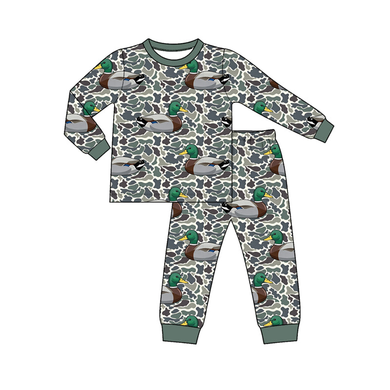 Duck camo print boy long sleeve top pants outfit preorder