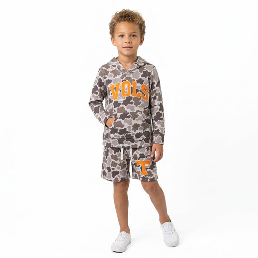 Long sleeve vols hoodie top matching shorts boy wholesale factory price outfit