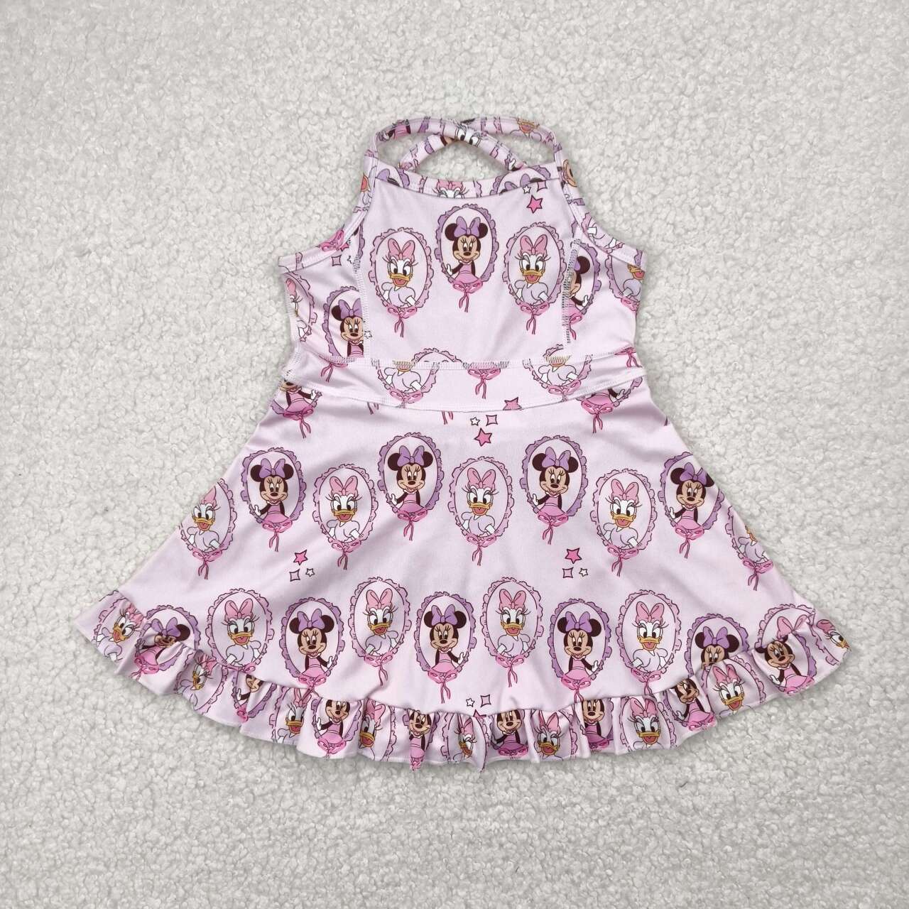 Baby girls cartoon design active wear athletic summer yoga skirt dress