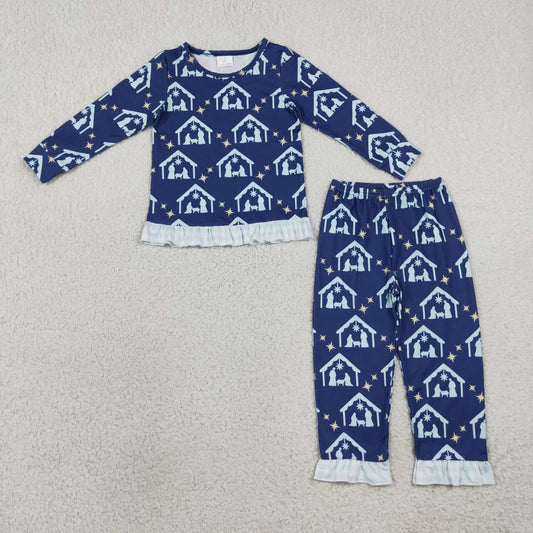 Jesus print long sleeve girls fall season outfit