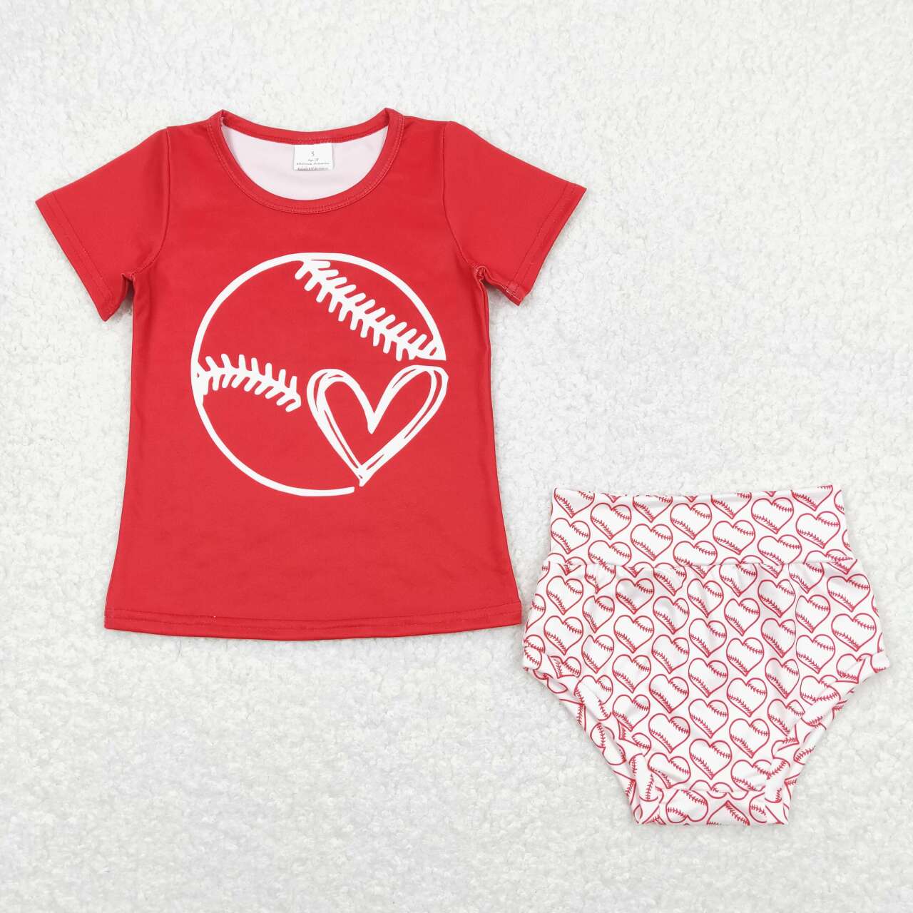 toddle girls baseball bummies set