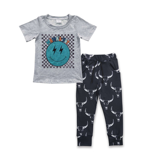 Mamas boy short sleeve top cow leggings outfit