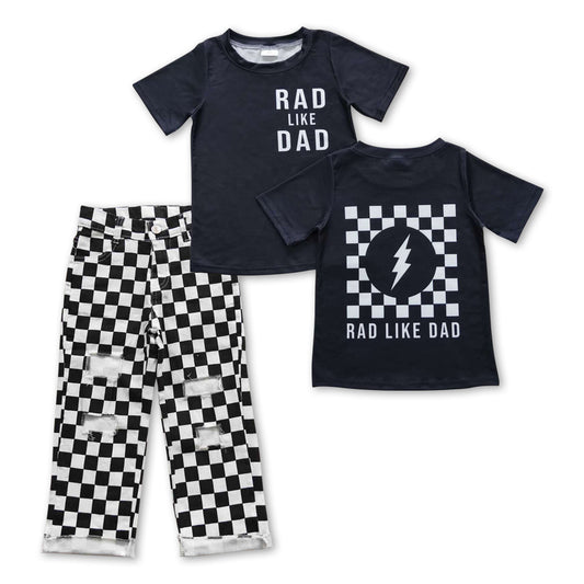 rad like my Dad top checkered jeans pants outfit