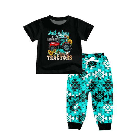 just a boy who loves tractors baby boy clothing set preorder