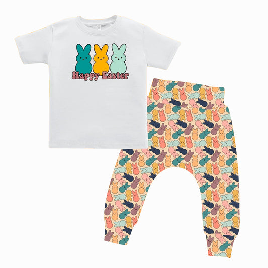 happy easter baby boy short sleeve jogger set preorder