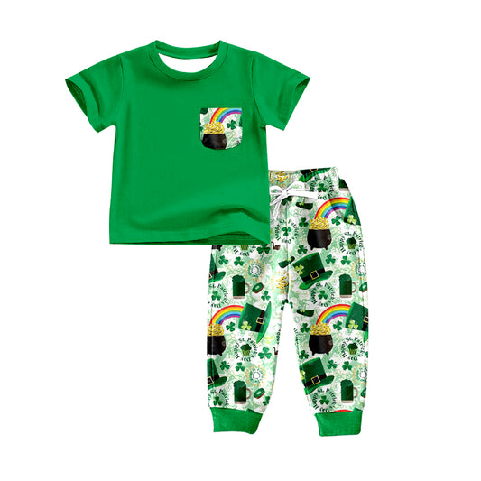 Saint Patrick's Day boy lucky clover outfit preorder