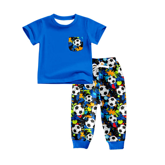 baby boy short sleeve soccer outfit preorder