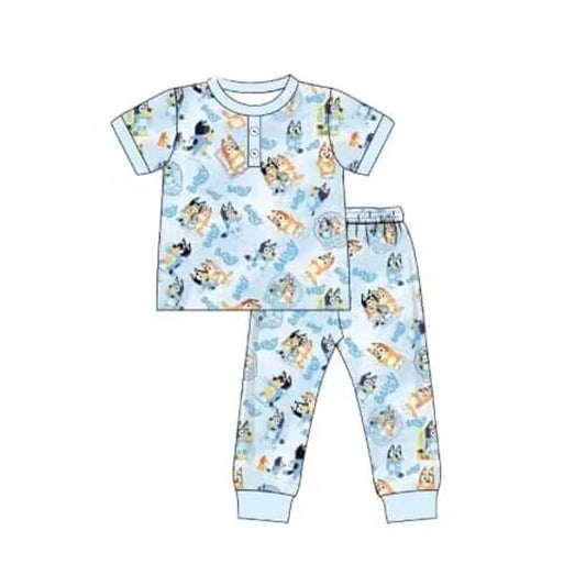 blue cartoon dog matching pants outfit preorder