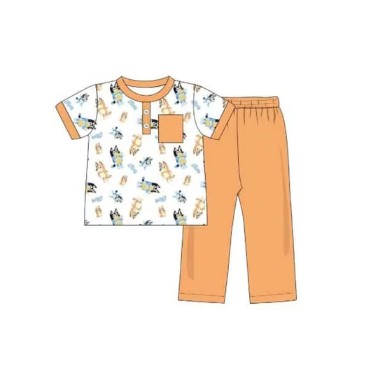 cartoon dog matching orange pants outfit preorder